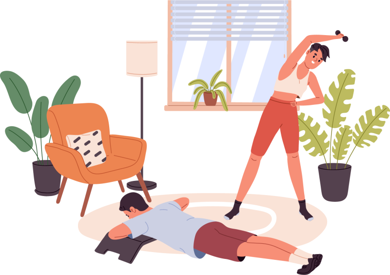 室內(nèi)健身插畫(huà)